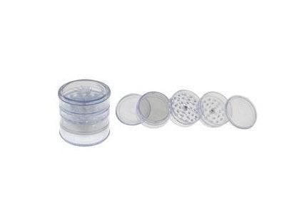 Kruidengrinder Plastic - Ø60 mm (5-delig)  Transparant, Verzamelen, Rookartikelen, Aanstekers en Luciferdoosjes, Nieuw, Verzenden