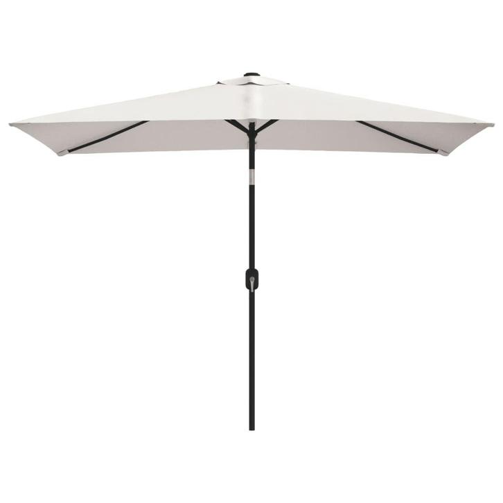 Grote Parasol 200x300cm Zandwit | OP = OP | 60%, Tuin en Terras, Parasols, 2 tot 3 meter, Kantelbaar, Nieuw, Stokparasol, Verzenden