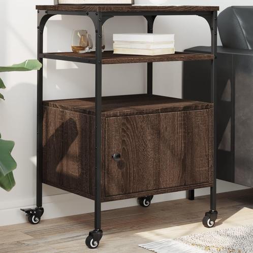 vidaXL Printerkastje 3-laags 50x40x76 cm bewerkt hout bruin, Computers en Software, Printers, Nieuw, Verzenden