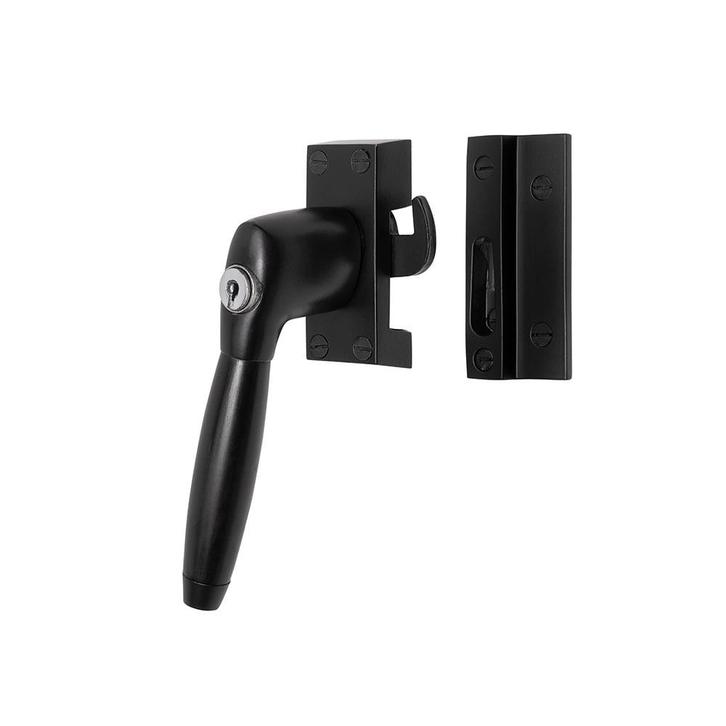 Raamsluiting zwart met slot Klassiek links - voor draai-..., Doe-het-zelf en Bouw, Hang- en Sluitwerk, Schuif of Grendel, Nieuw