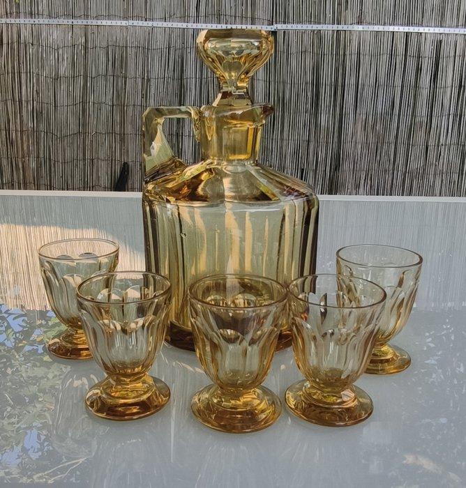 Drankservies - Carafe à pans Anse carrée - Ambré - Karaf, Antiquités & Art, Art | Objets design