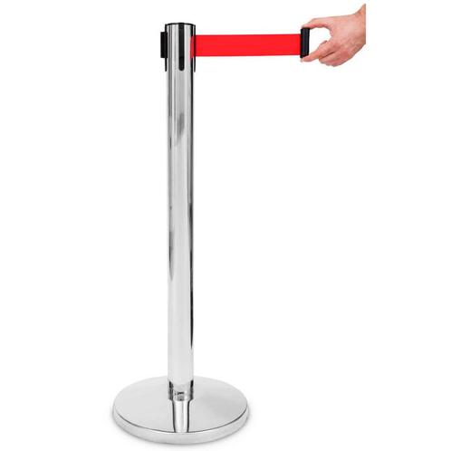 Afzetpaal | PREMIUM | Verchroomd | Incl. Afzetlint (Rood) |, Zakelijke goederen, Horeca | Keukenapparatuur, Nieuw in verpakking