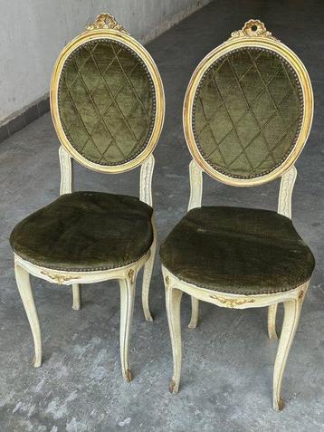 Chaise (2) - Bois, Velours - Chaise Luigi XVI beschikbaar voor biedingen