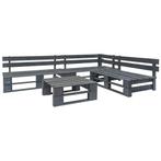 vidaXL 4-delige Loungeset pallet hout grijs, Tuin en Terras, Verzenden, Nieuw, Loungeset