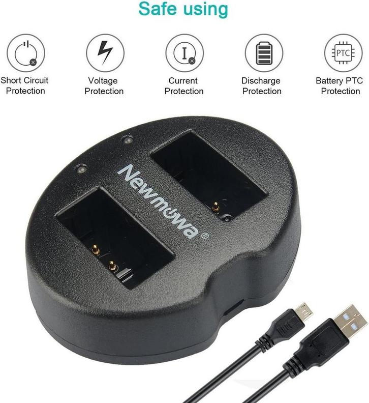Newmowa  dubbele USB-oplader voor Nikon EN-EL20 accu nr...., TV, Hi-fi & Vidéo, Batteries, Enlèvement ou Envoi