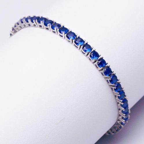 Zonder Minimumprijs - Armband Zilver Saffier - Saffier -, Handtassen en Accessoires, Armbanden