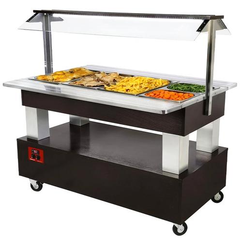 Verwarmd Buffet | GOURMET LINE | Hout/RVS | 4x 1/1 GN |, Zakelijke goederen, Horeca | Keukenapparatuur, Nieuw in verpakking, Verzenden