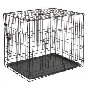 Cage de transport, noire 74x54x64cm, 2 portes, Animaux & Accessoires, Accessoires pour chiens