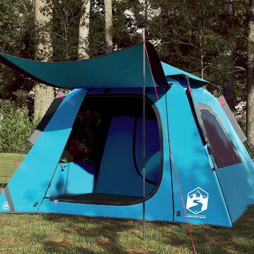 vidaXL Koepeltent 4-persoons snelontgrendeling blauw, Caravanes & Camping, Tentes, Envoi