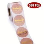 500 stickers labels rol handmade with love rose rosé  kraft
