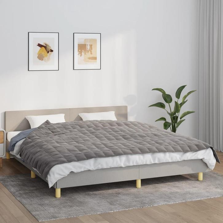 vidaXL Verzwaringsdeken 155x220 cm 11 kg stof grijs, Huis en Inrichting, Slaapkamer | Bedden, Nieuw, Verzenden
