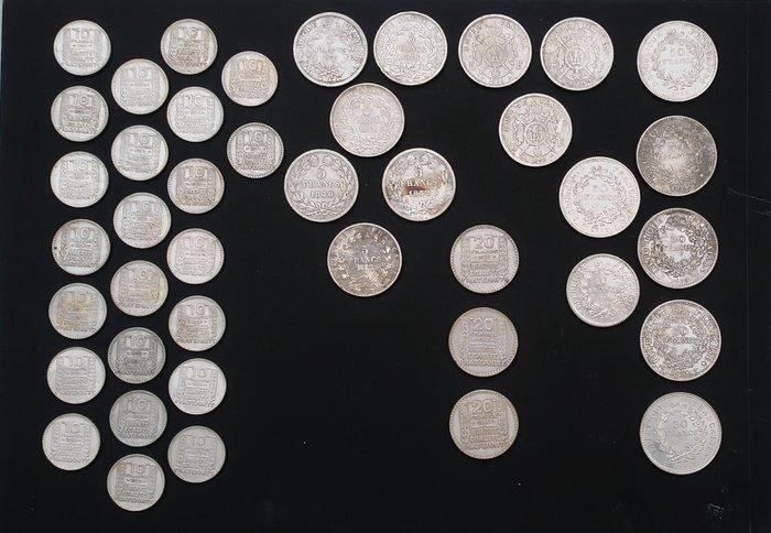 Frankrijk. Lot de 42 monnaies en argent (5 Francs a 50, Postzegels en Munten, Munten | Europa | Niet-Euromunten