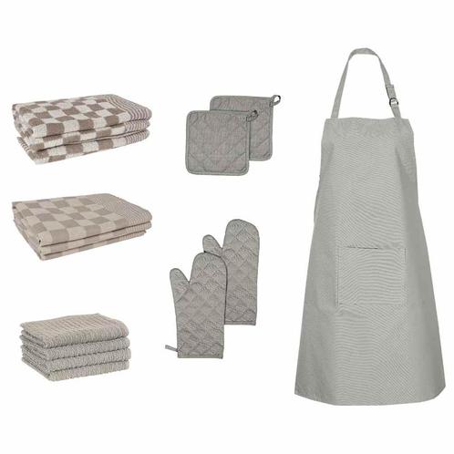 vidaXL 15-delige Keukendoekenset katoen zwart, Huis en Inrichting, Badkamer | Badtextiel en Accessoires, Nieuw, Verzenden