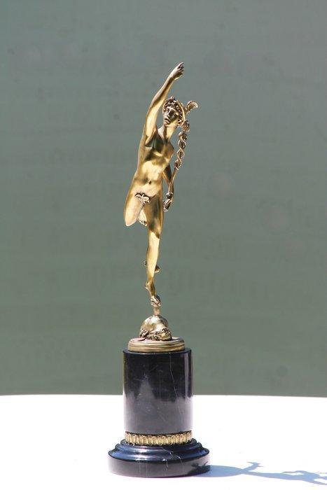 Sculpture, MERCURY - 41 cm - Bronze, Marbre, Antiquités & Art, Art | Objets design
