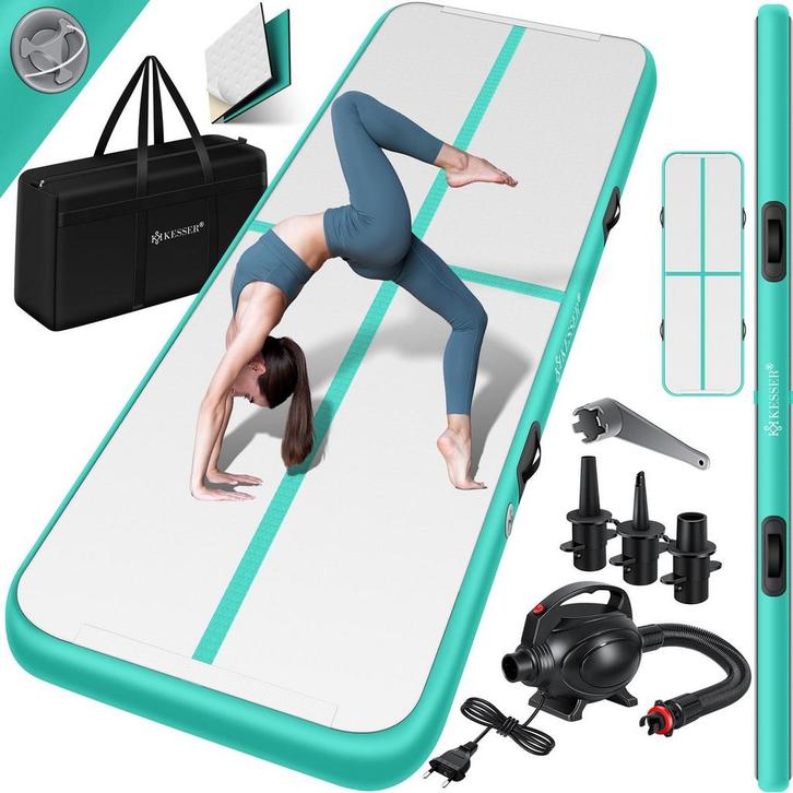 Airtrack - Turnmat - Gymnastiekmat - 3M - Mintgroen - KESSER, Sport en Fitness, Fitnessmaterialen, Nieuw, Verzenden