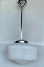 Plafondlamp - Opaline glas, verchroomd - Artdeco Hanglamp