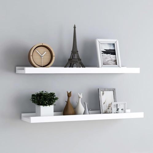 vidaXL Fotoplanken 2 st 80x9x3 cm MDF wit, Huis en Inrichting, Kasten | Wandmeubels, Nieuw, Verzenden
