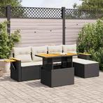 vidaXL Salon de jardin avec coussins 7 pcs noir rÃ©sine, Verzenden, Salons de jardin