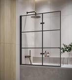 Badwand Berkan 120 x 140 cm Zwart Badscherm Draaibaar 5 mm, Verzenden, Nieuw