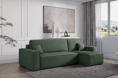 Slaapbank Ribstof Karlo Groen | Universeel | €449,-, Huis en Inrichting, Slaapkamer | Slaapbanken, Overige maten, Overige maten