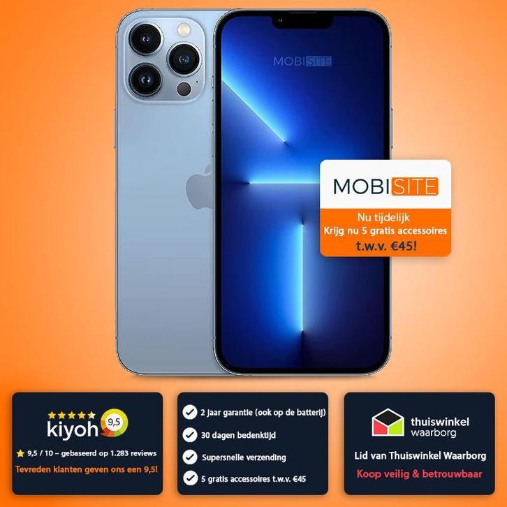 iPhone 13 Pro 256 GB - 4 Gratis Accessoires – Accu tot 100%, Telecommunicatie, Mobiele telefoons | Apple iPhone, Zonder abonnement