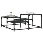 vidaXL Salontafel 87,5x87,5x40 cm bewerkt hout zwart, Huis en Inrichting, Tafels | Salontafels, Verzenden, Nieuw