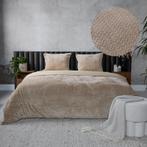 Teddy Hongaarse punt dekbedovertrek - taupe - 200 x 200/220, Huis en Inrichting, Slaapkamer | Beddengoed, Verzenden, Nieuw