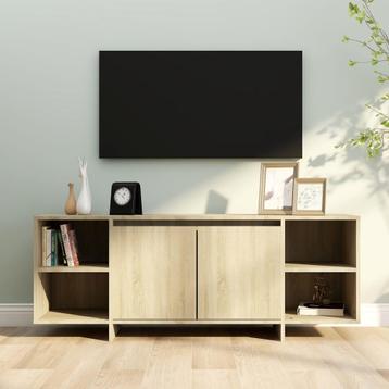 vidaXL Tv-meubel 130x35x50 cm bewerkt hout sonoma, Huis en Inrichting, Kasten |Televisiemeubels, Verzenden, Nieuw