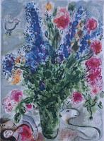 Marc Chagall (1887-1985) - Bouquet champêtre aux amoureux, Antiek en Kunst