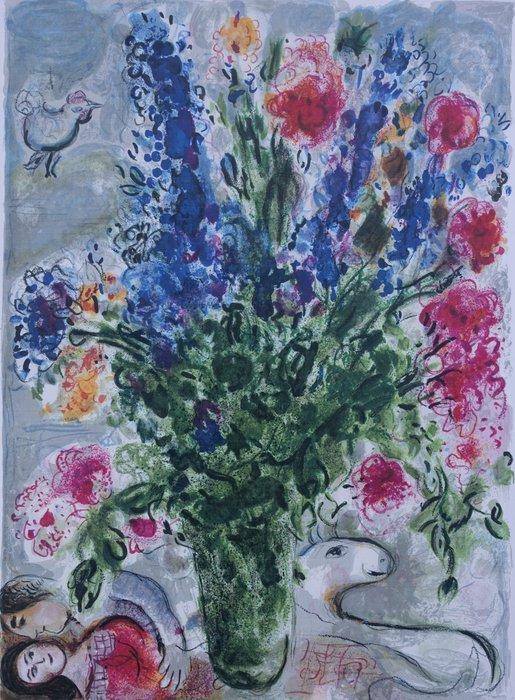 Marc Chagall (1887-1985) - Bouquet champêtre aux amoureux, Antiek en Kunst, Antiek | Overige Antiek