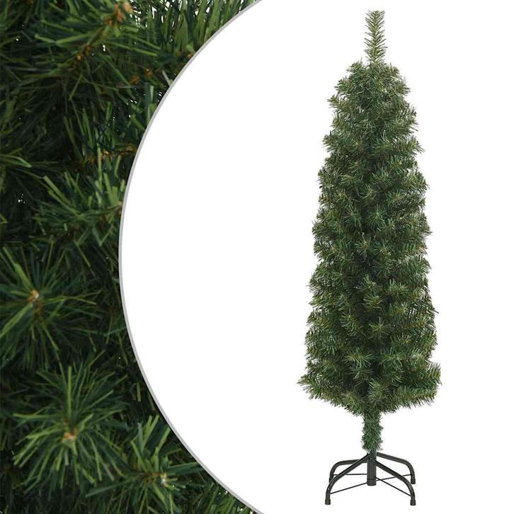 vidaXL Kunstkerstboom met standaard smal 120 cm PVC groen, Diversen, Kerst, Nieuw, Verzenden