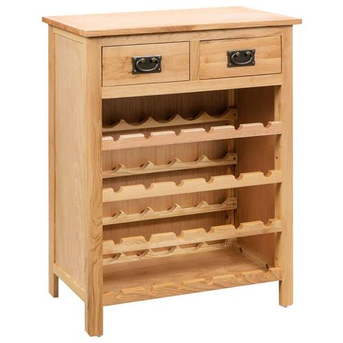 vidaXL Wijnkast 72x32x90 cm massief eikenhout, Huis en Inrichting, Woonaccessoires | Wijnrekken, Nieuw, Verzenden