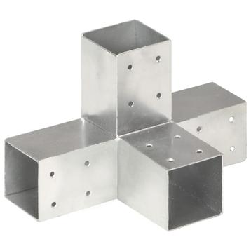 vidaXL Paalverbinding X-vorm 71x71 mm gegalvaniseerd metaal, Tuin en Terras, Palen, Balken en Planken, Verzenden, Nieuw
