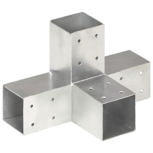 vidaXL Paalverbinding X-vorm 71x71 mm gegalvaniseerd metaal, Tuin en Terras, Palen, Balken en Planken, Nieuw, Verzenden