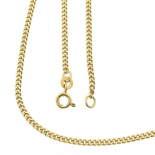 Gouden gourmetschakel ketting | 56 cm (unisex) (unisex), Handtassen en Accessoires, Kettingen, Overige kleuren, Gebruikt, Goud