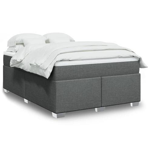 vidaXL Boxspring met matras stof donkergrijs 160x200 cm, Huis en Inrichting, Slaapkamer | Bedden, Nieuw, Verzenden