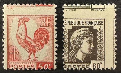 Frankrijk  - 50 c rood en 60 c sepia Haan/Marianne met, Postzegels en Munten, Postzegels | Europa | Frankrijk