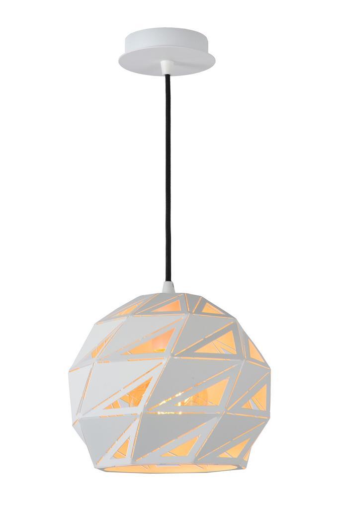 Hanglamp Lucide MALUNGA -  - Ø 25 cm - 1xE27 - Wit, Maison & Meubles, Lampes | Suspensions, Envoi