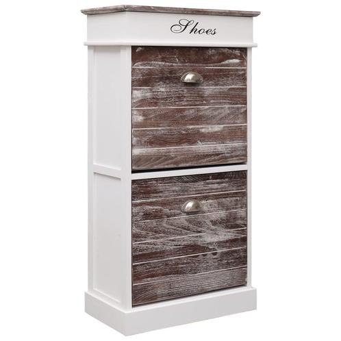 vidaXL Schoenenkast 50x28x98 cm paulowniahout bruin, Huis en Inrichting, Kasten | Schoenenkasten, Nieuw, Verzenden