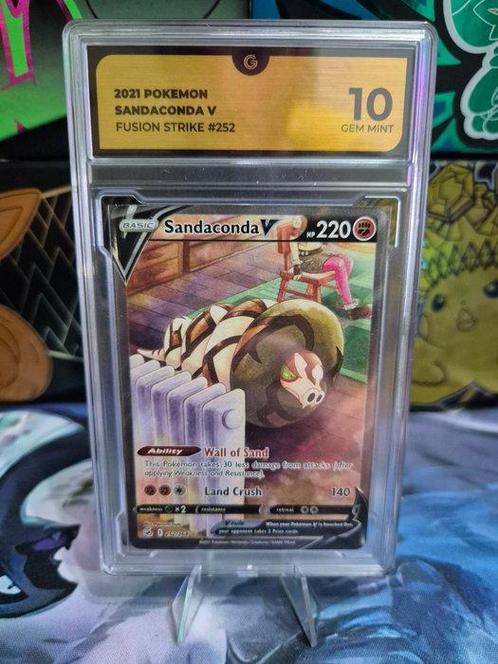 Pokémon - 1 Graded card - Sandaconda V Fusion Strike #252 -, Hobby en Vrije tijd, Verzamelkaartspellen | Pokémon