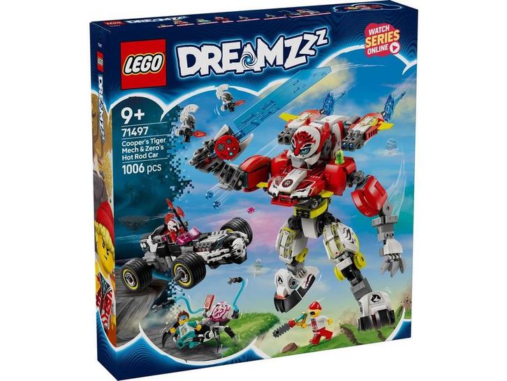 LEGO DREAMZzz™ 71497 - Coopers tijgermecha en Zeros hot rod, Huis en Inrichting, Woonaccessoires | Overige, Zo goed als nieuw
