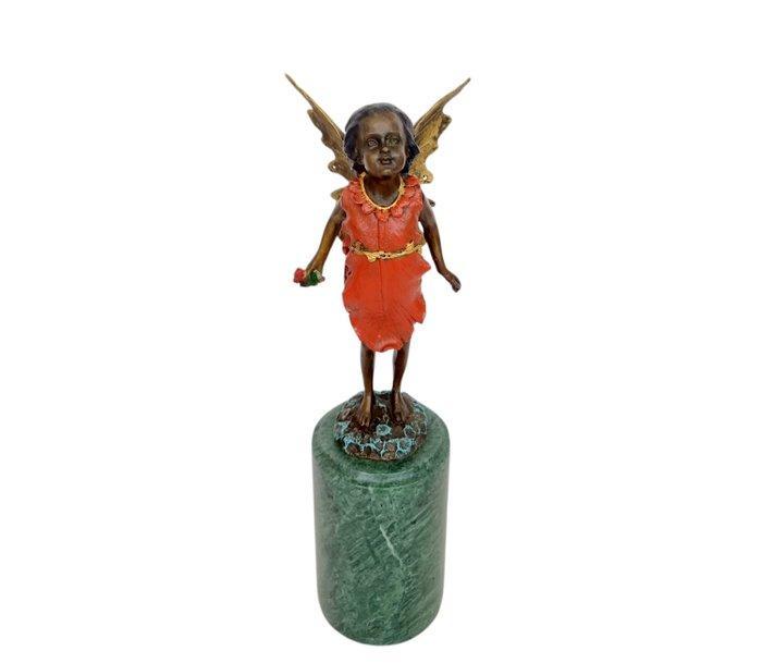 Beeldje - Fee / Engel - Brons, Marmer, Antiek en Kunst, Curiosa en Brocante