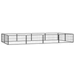 vidaXL Hondenkennel 12 panelen 100x50 cm gepoedercoat staal, Verzenden, Nieuw