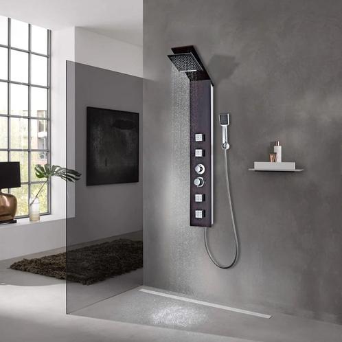 vidaXL Douche paneelsysteem glas bruin, Doe-het-zelf en Bouw, Sanitair, Nieuw, Verzenden