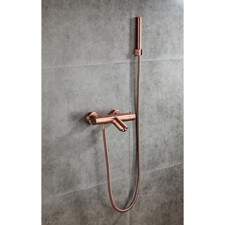 Thermostatische Badkraan BWS Koper met Handdouche Geborsteld, Doe-het-zelf en Bouw, Sanitair, Kraan, Nieuw, Ophalen of Verzenden
