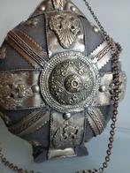 Bouteille - Bois, Laiton - bouteille de camp ou gourde, Antiek en Kunst