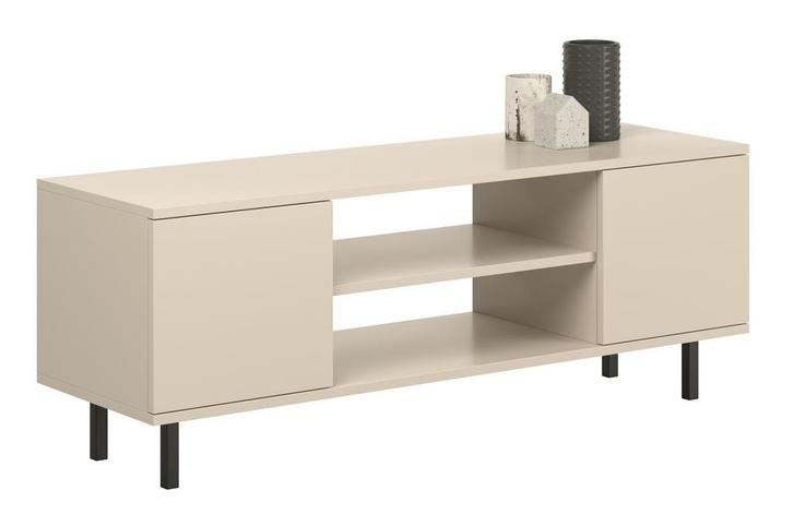 Tv meubel FOCUS - 155x40x48 cm - zwarte pootjes - crème, Antiek en Kunst, Antiek | Tv's en Audio, Ophalen of Verzenden