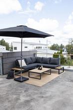 Loungeset 2delig donkergrijs | met kussens, Tuin en Terras, Verzenden, Nieuw