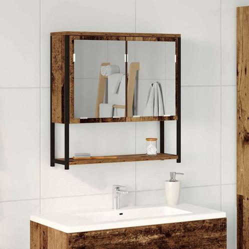 vidaXL Badkamerspiegelkast Oude Hout 60x16x60 cm Engineered, Huis en Inrichting, Tafels | Kaptafels, Nieuw, Verzenden