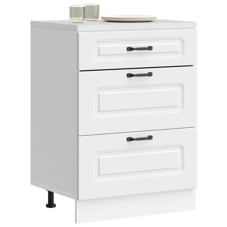 vidaXL Onderkast Kalmar bewerkt hout wit, Huis en Inrichting, Kasten | Overige, Nieuw, Verzenden